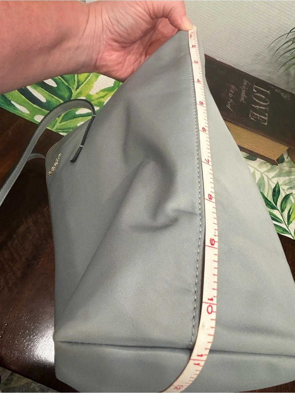 kate spade gray nylon zip-top tote “Kitt” Large